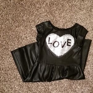 Girls Black Leather Dress